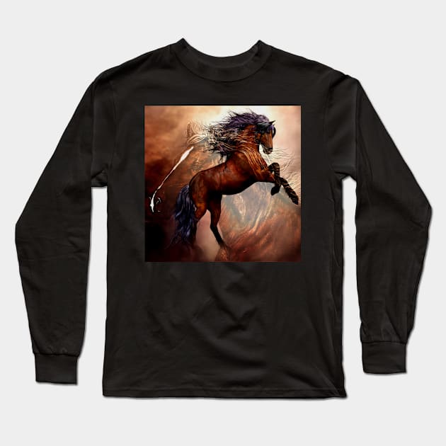 Stallion Long Sleeve T-Shirt by JimDeFazioPhotography